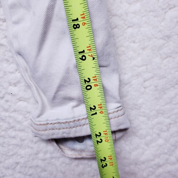 Free People Button Up Blue Jean Jacket Womens Size 2 Denim Casual Coat - Picture 5 of 10